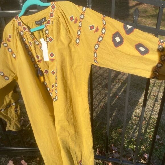 Anthropologie R Ya Jacinta Embroidered Tassel Fringe Dress NWT - Picture 6 of 9